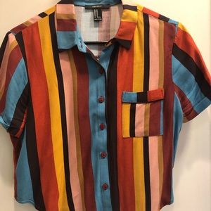 Forever 21 Cropped rainbow blouse